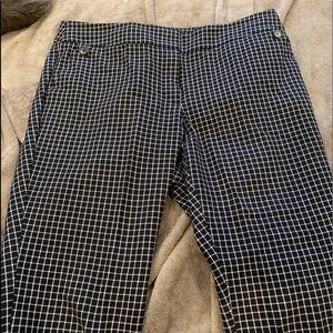 Loft black and white checked pants